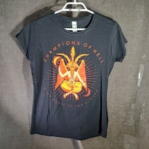 Champions of Hell Baphomet Hellfire High Magic of the Cloven Graphic Tee VG L